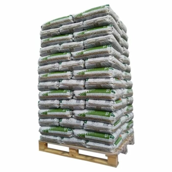 Pellets Pyrénées Palette de 65 Sacs de 15 kg 100 % Résineux – DIN Plus – Image 1